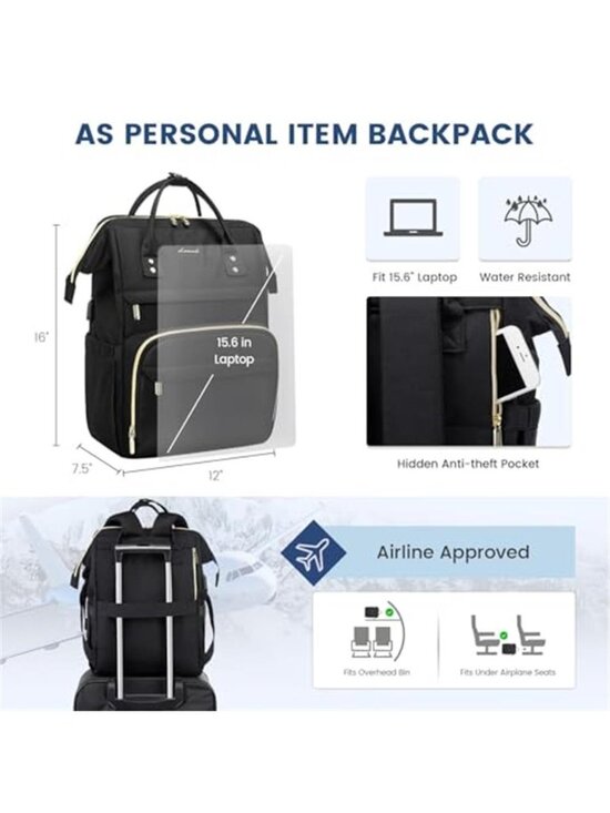 Laptop Backpack Women 15.6 Inch USB Charging 40oz Tumbler Holder Waterproof main image 7